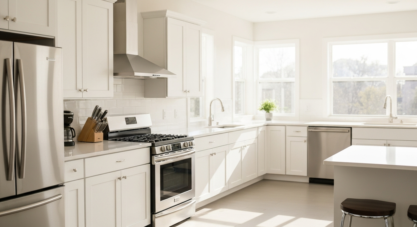 Rental kitchen with appliances for landlord removal